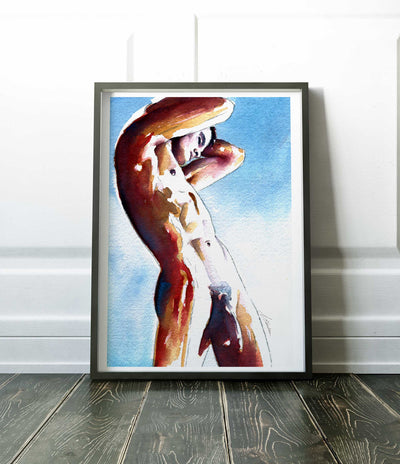 Male Figure in Graceful Arch with Arms Lifted - Art Print Artist Brenden Sanborn