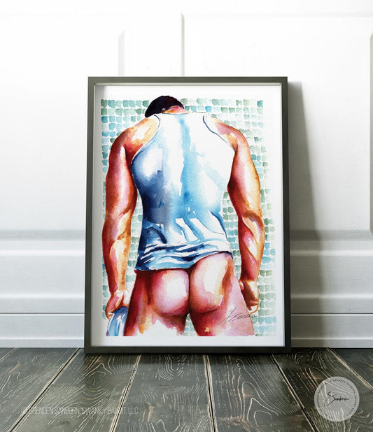 In the Locker Room After the Game - Giclee Art Print