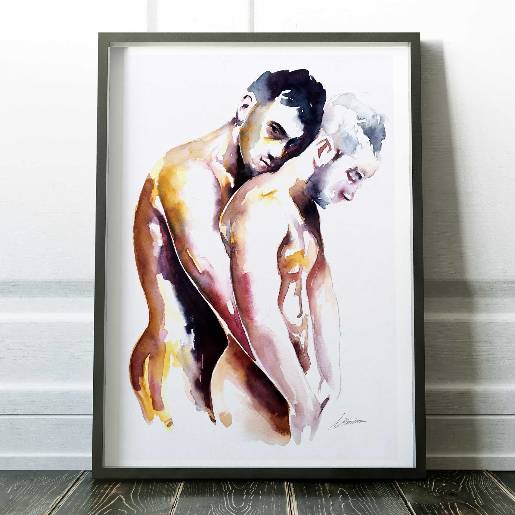 Wrapped in Warmth and Desire – Art Print