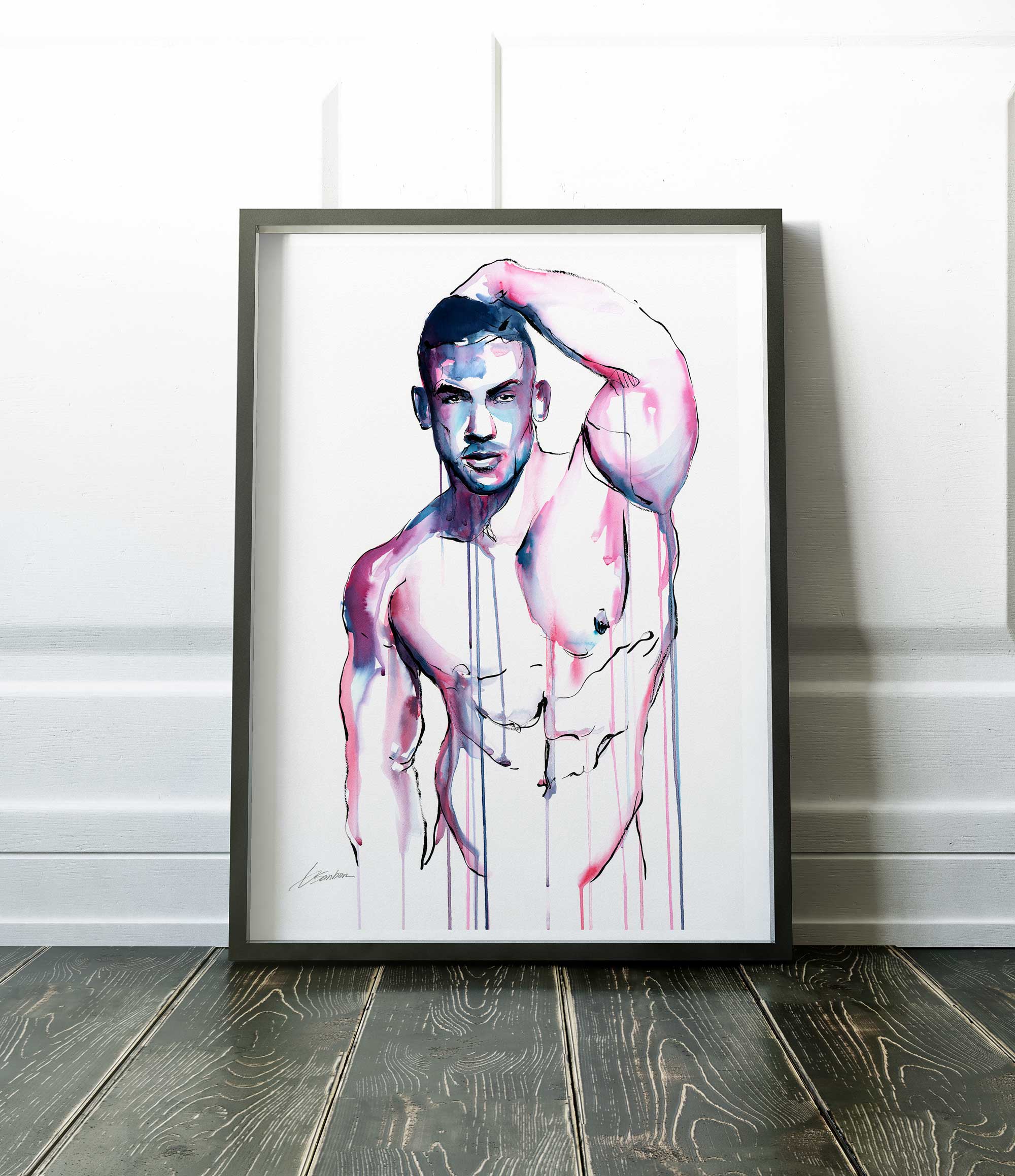 Muscles Sculpted Arm Raised in Quiet Strength and Power - Art Print