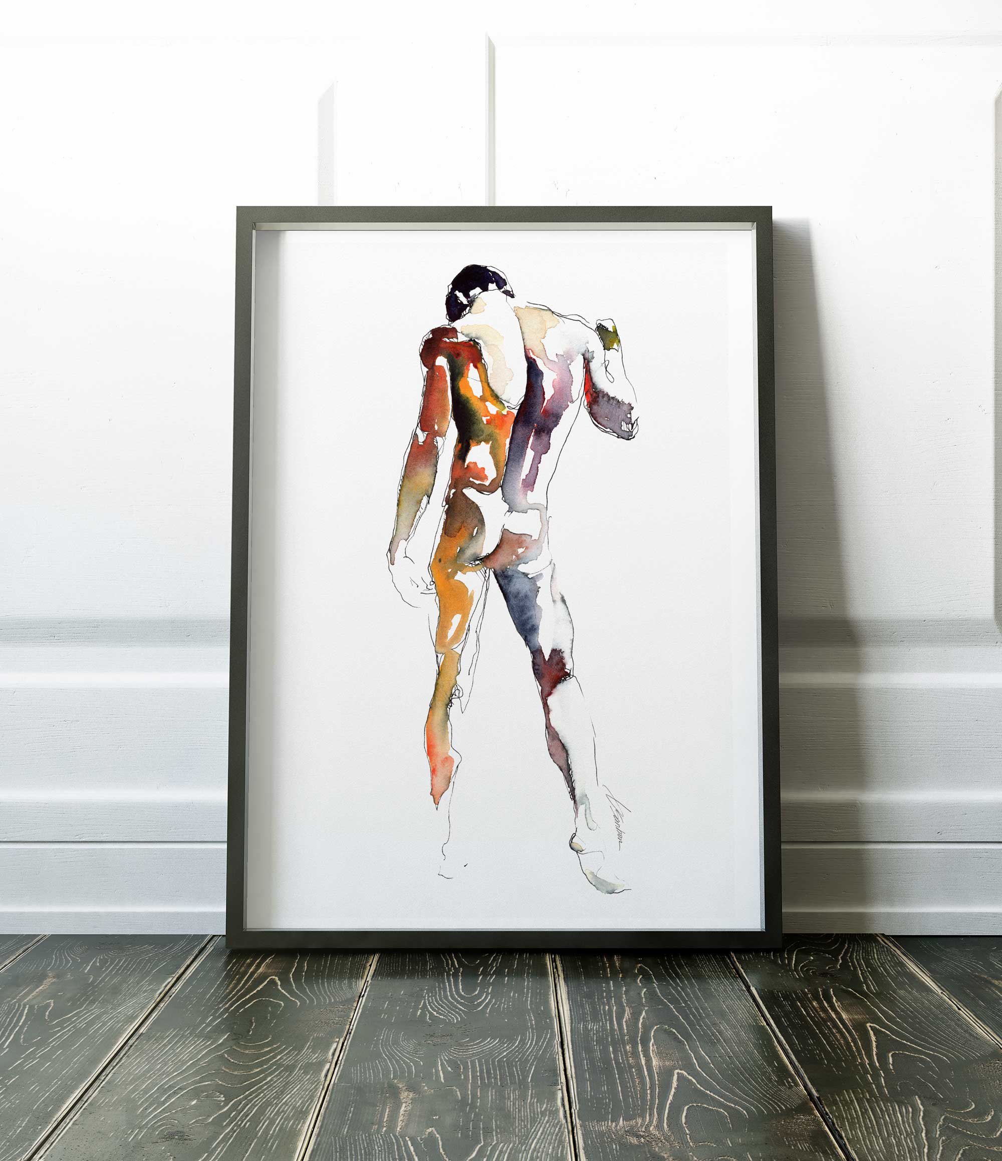 Back Arched with Sensual Booty in Motion - Art Print