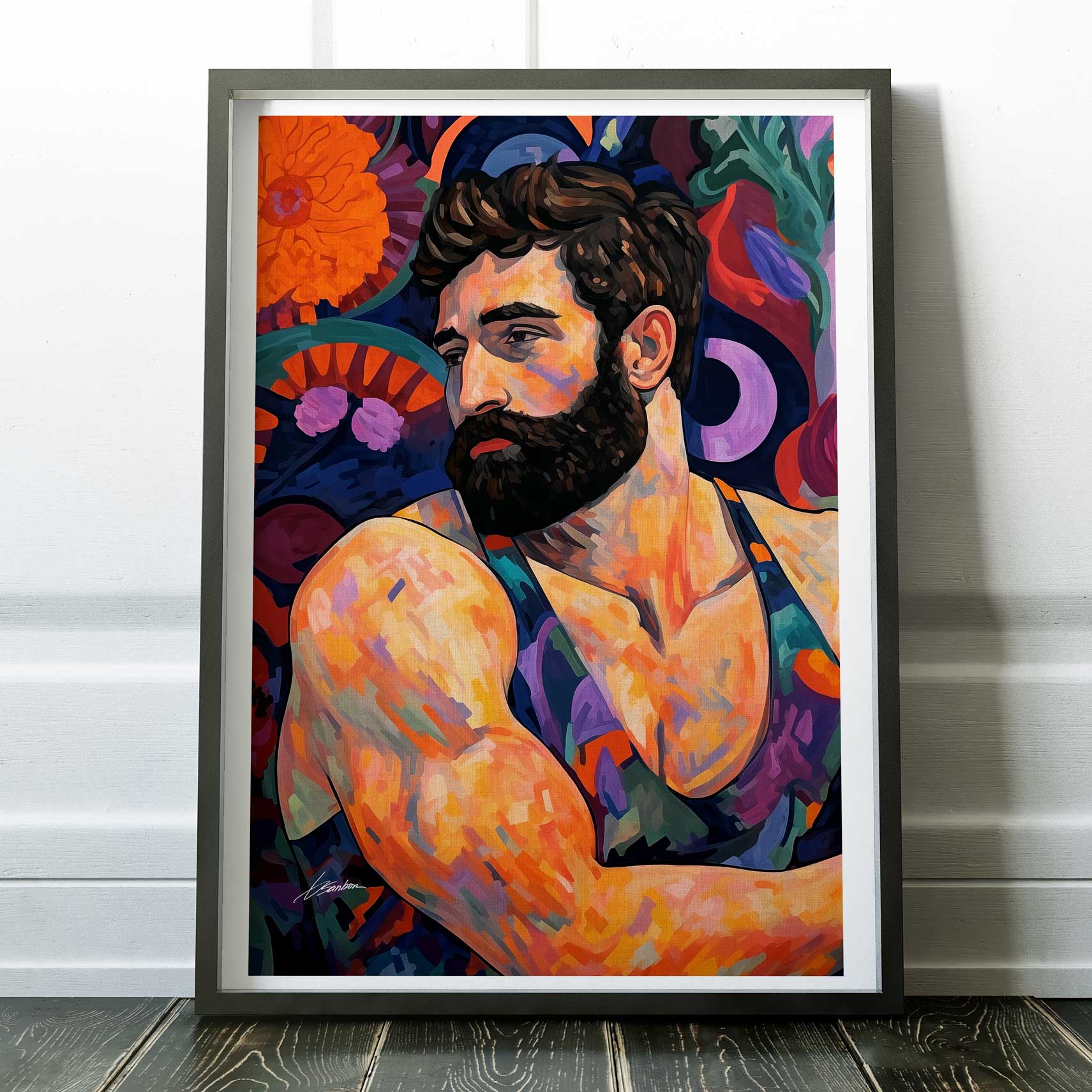 Bearded Gaze in Bloom – Art Print