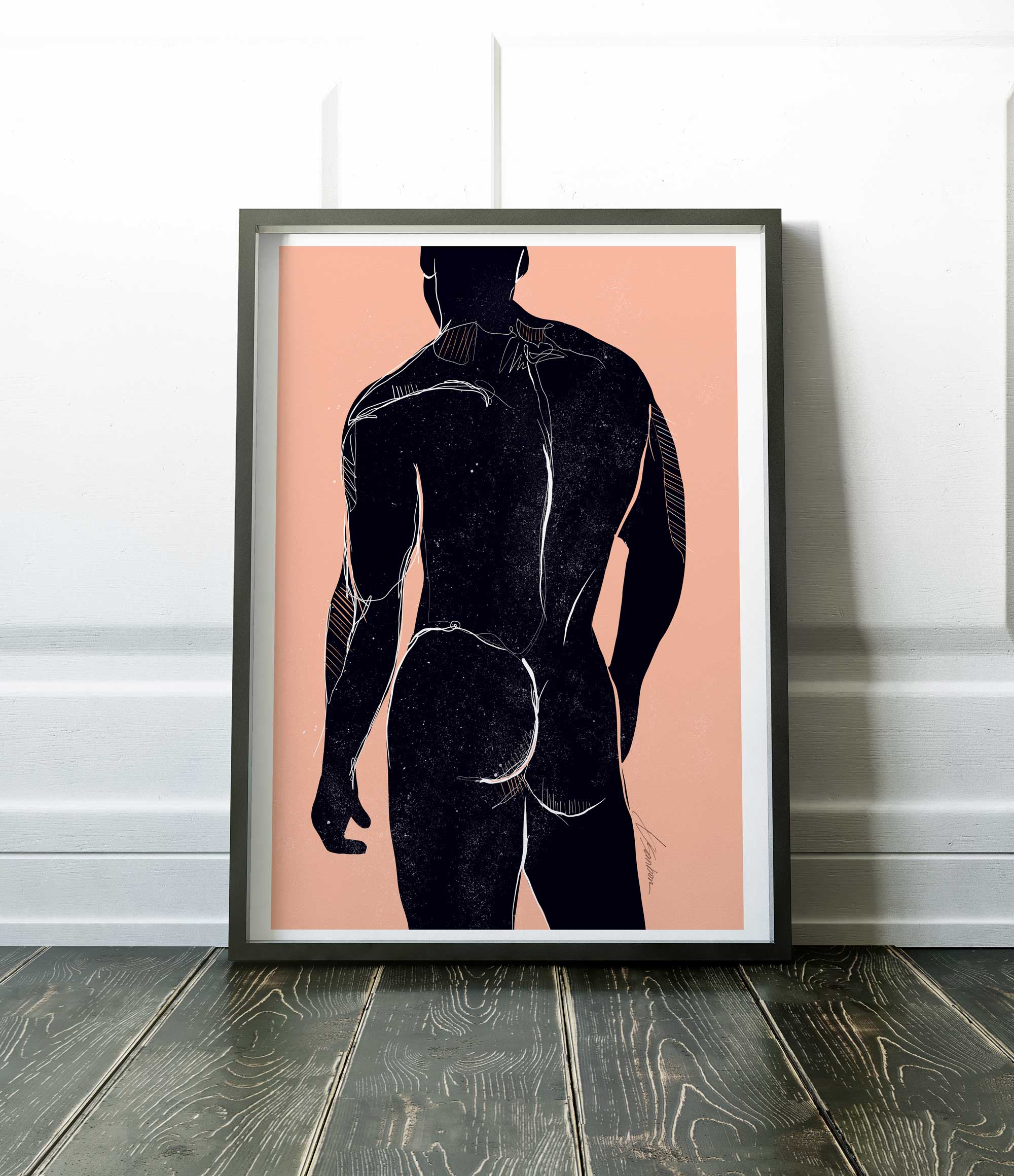 Sculpted Back and Defined Booty Silhouette - Art Print