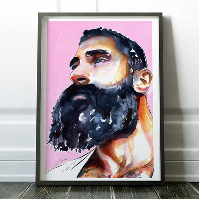 The Gaze Beneath the Beard – Art Print Artist Brenden Sanborn