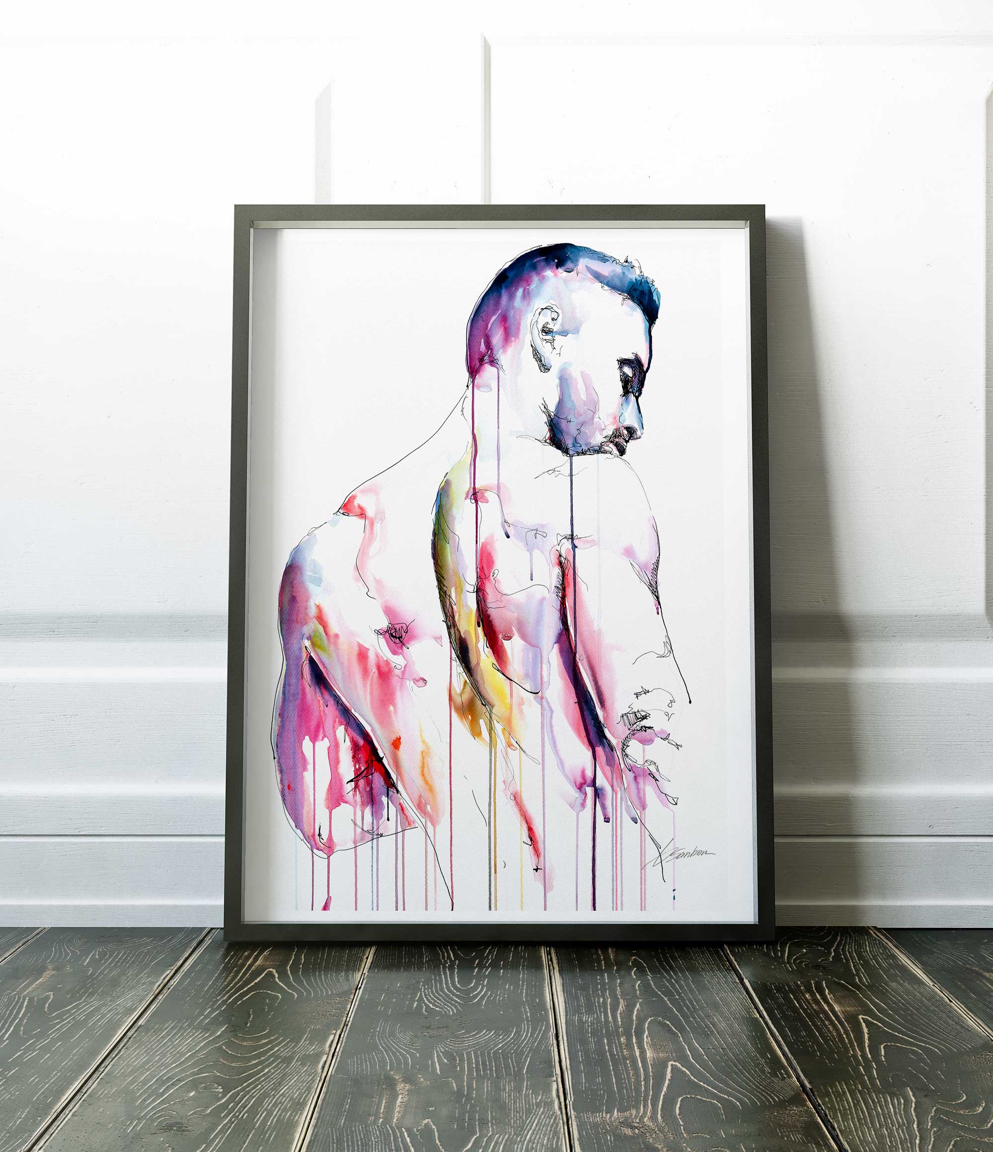 Strong Shoulders Turned in a Quiet Moment of Reflection - Art Print