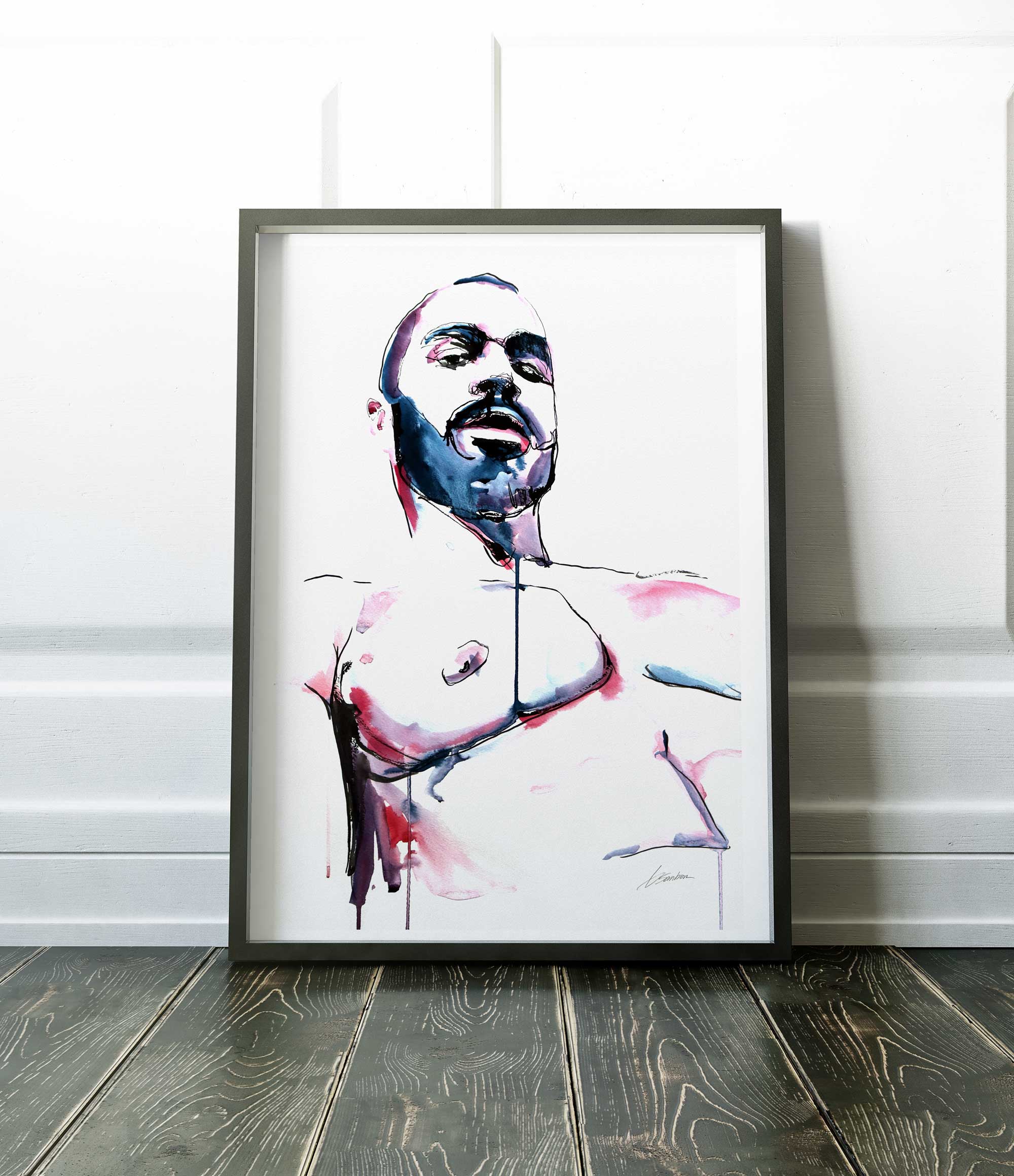 Soft Shadows on a Bearded Chest - Art Print