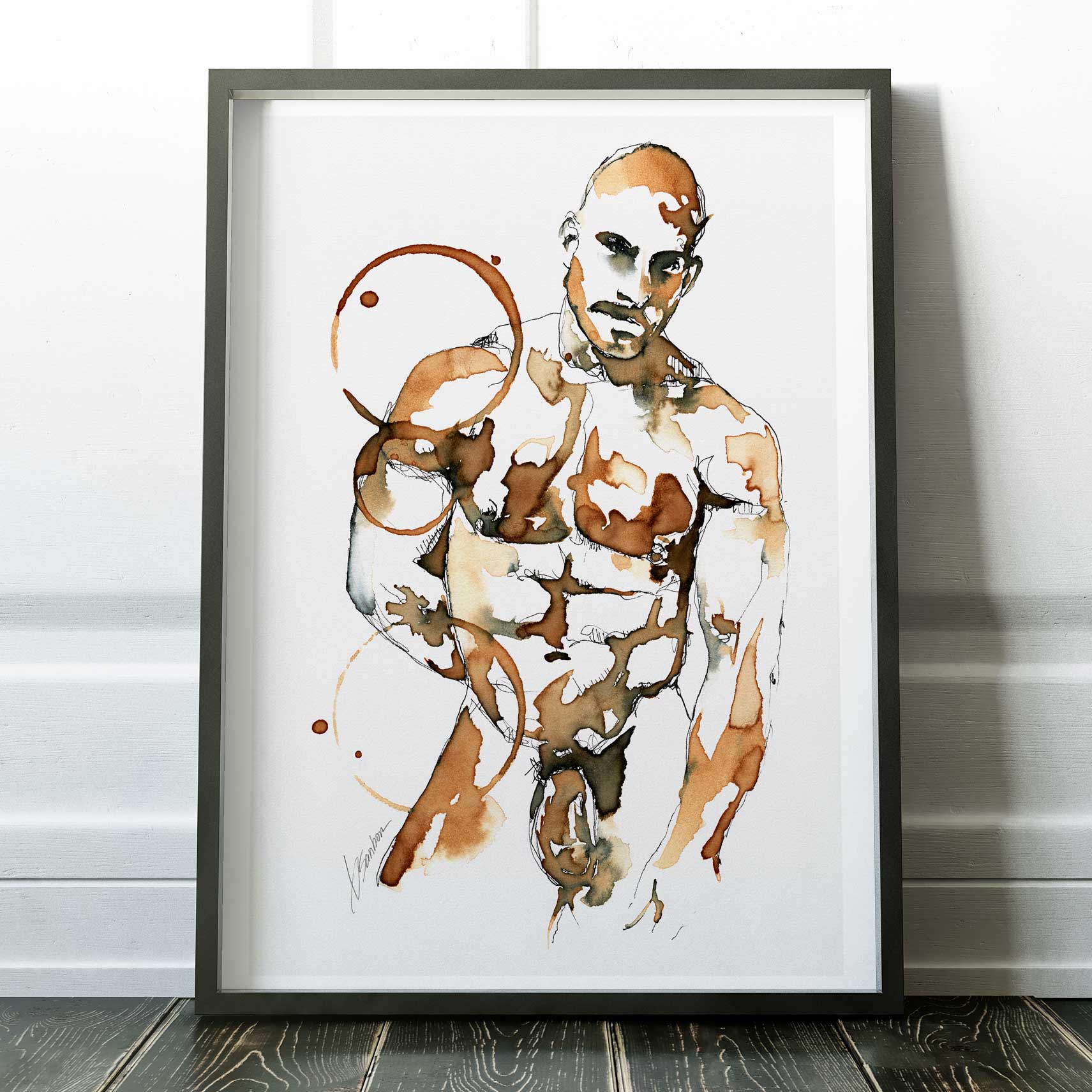 Coffee Stained Nude - Art Print