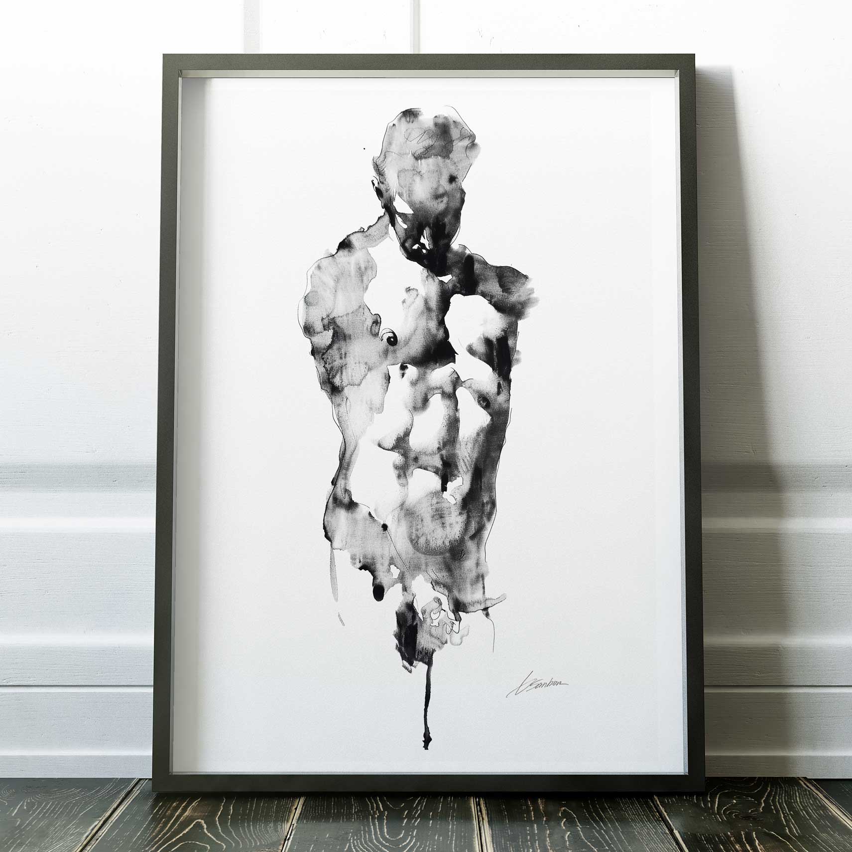 Fading Figure in Ink – Art Print