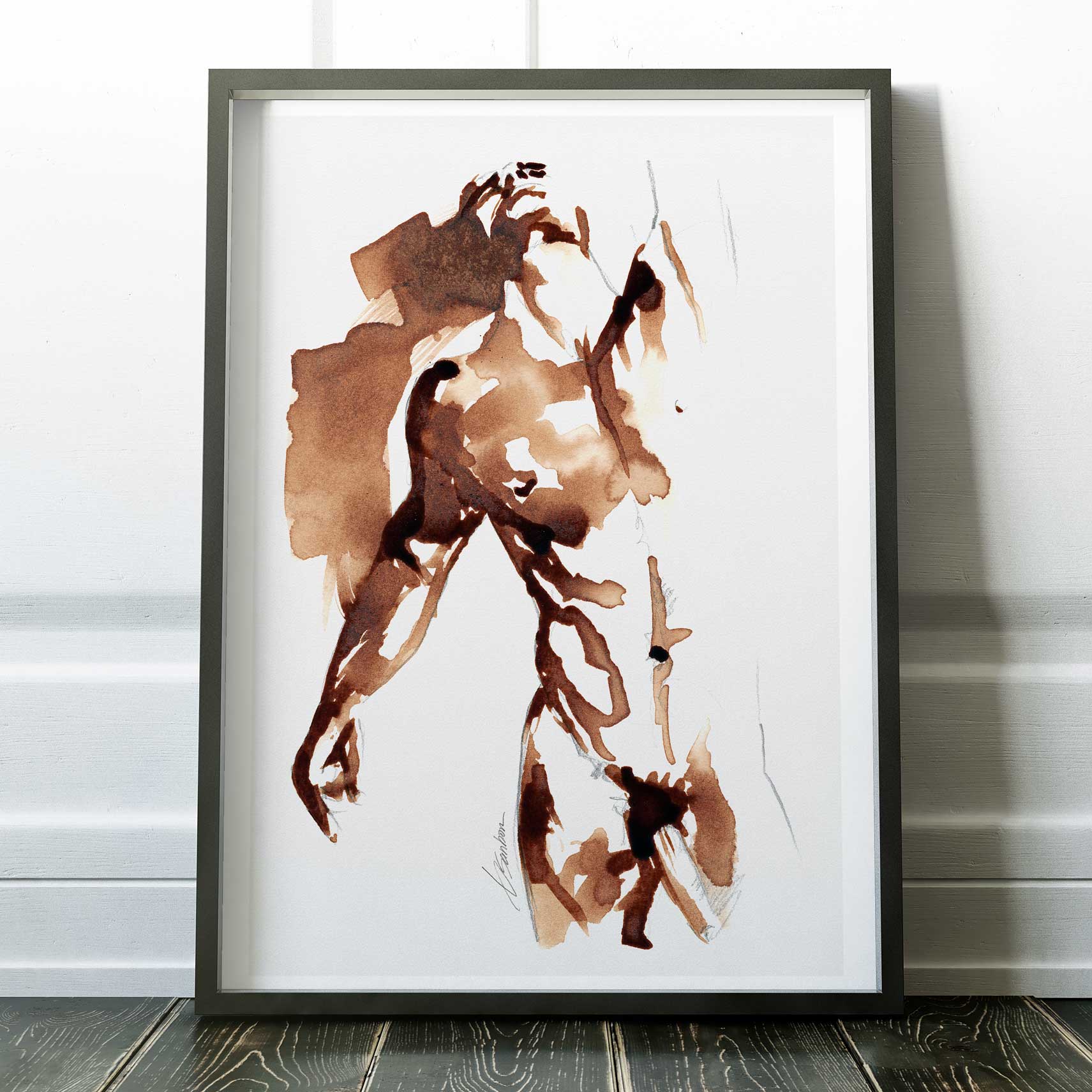 Coffee Nude in Motion - Art Print