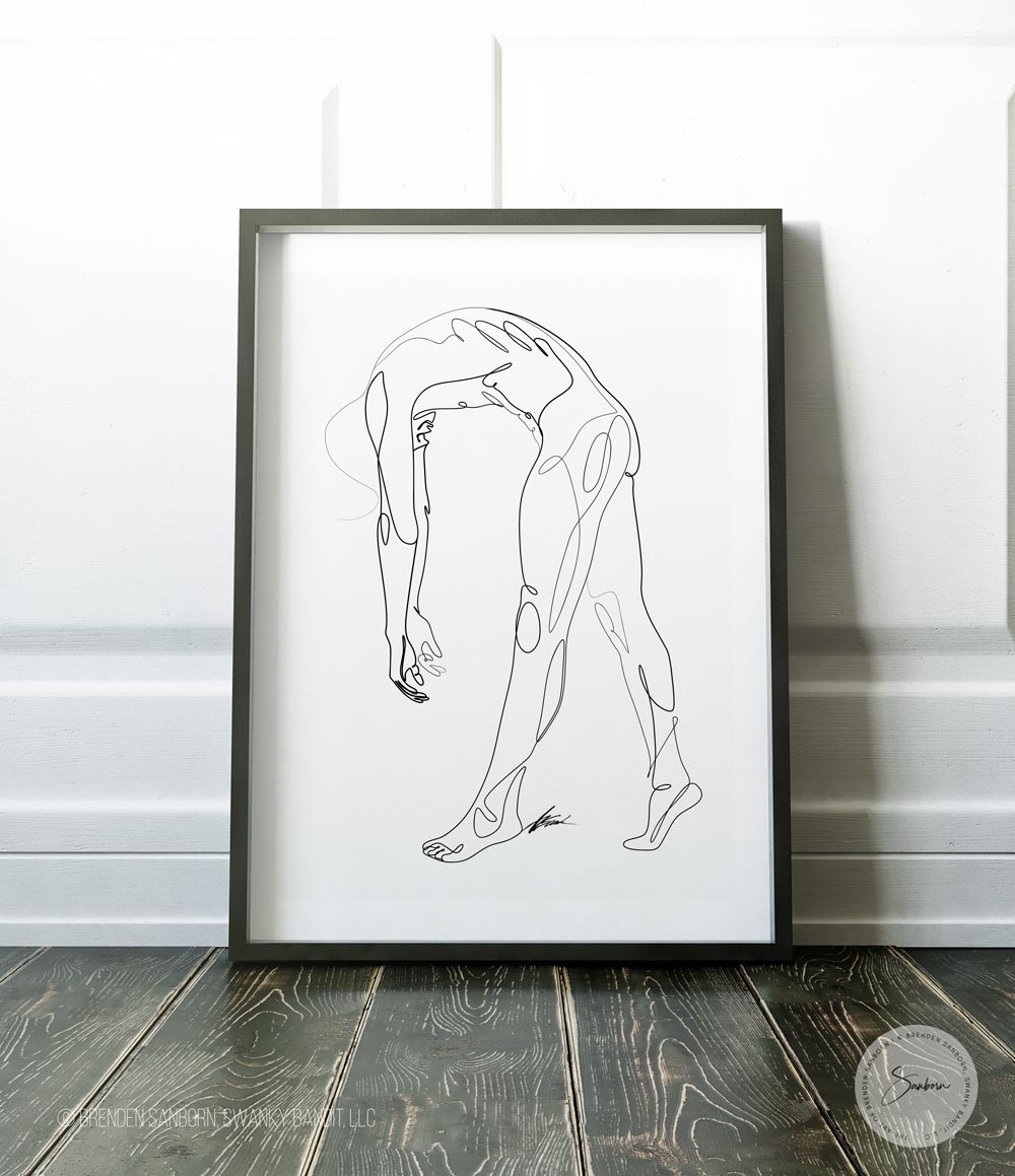 Arc of Ascent - Male Figure in Fluid Motion - Giclee Art Print