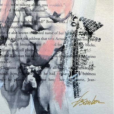 Set of 5 Male Figure Prints on Recycled Book Pages – Art Prints Artist Brenden Sanborn