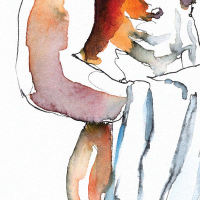Dropping the Towel - Original Watercolor Painting Artist Brenden Sanborn