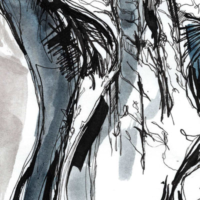 I Saw Him in London - Original Ink on Paper Artist Brenden Sanborn