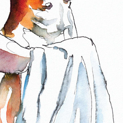 Dropping the Towel - Original Watercolor Painting Artist Brenden Sanborn