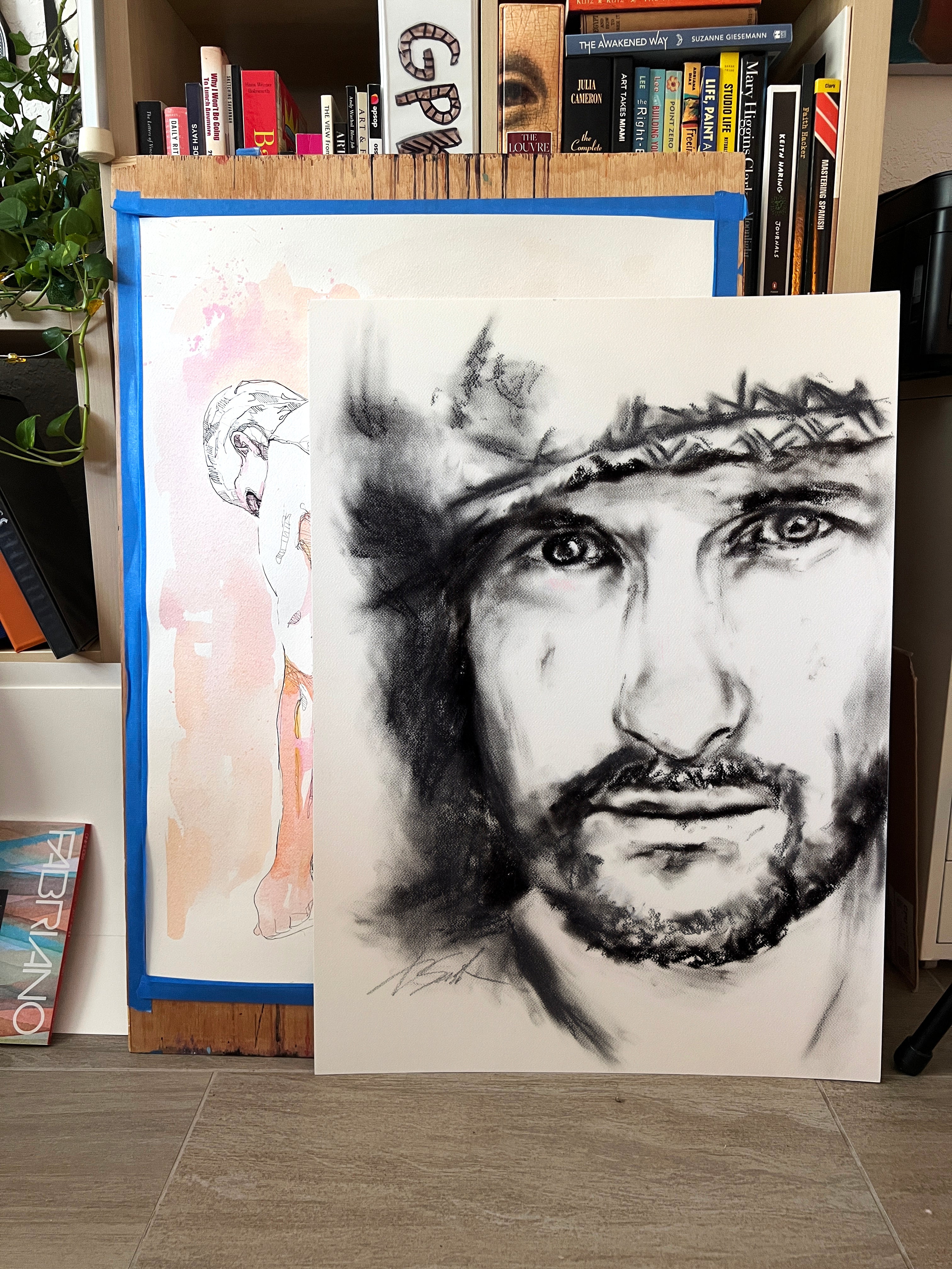 Where the Light Pauses – 22x30" Original Charcoal Artist Brenden Sanborn