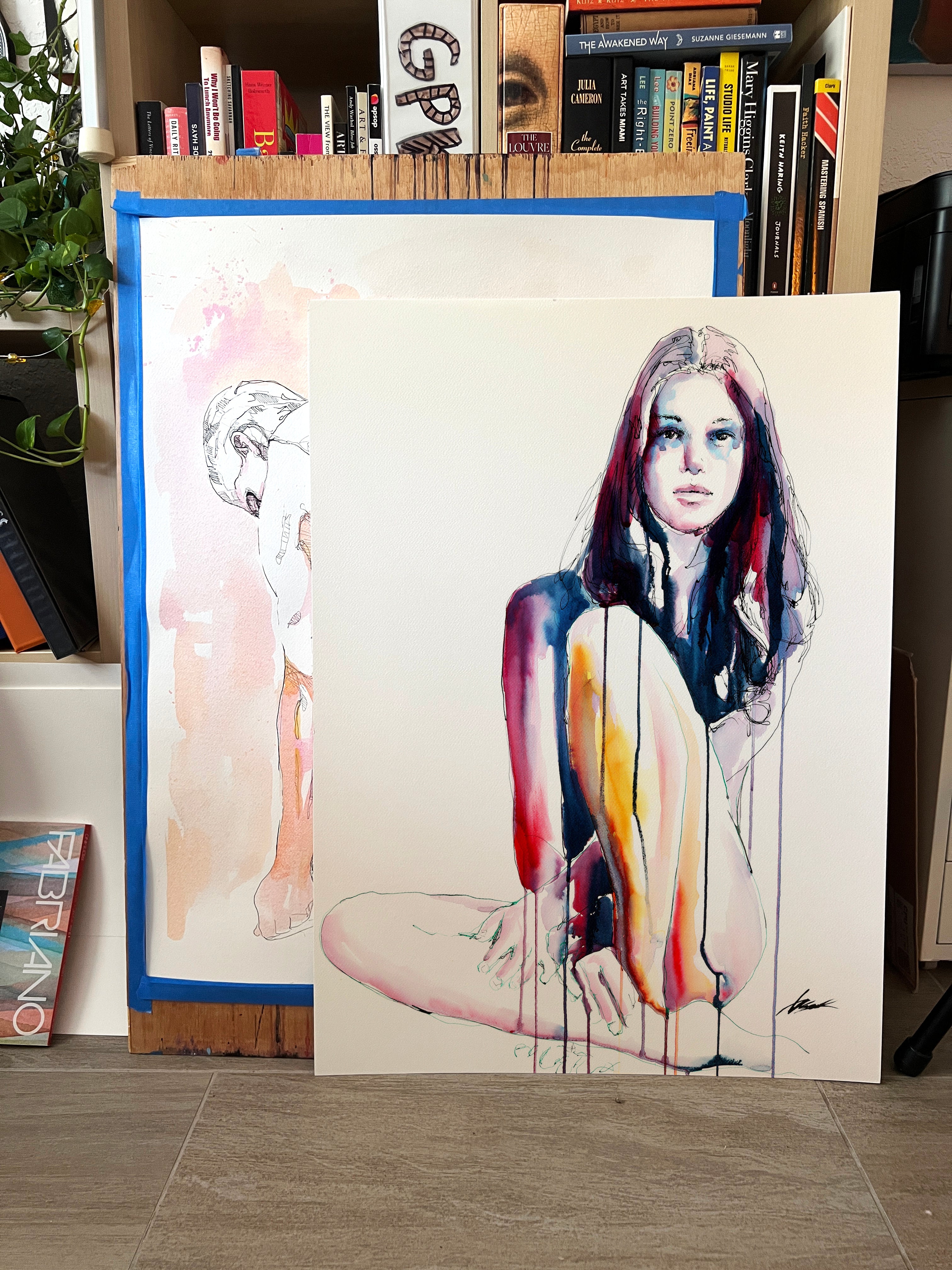 She Belonged to the Night – 22x30" Original Watercolor Artist Brenden Sanborn