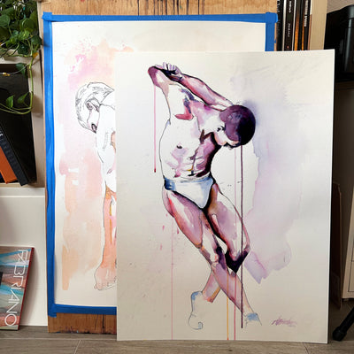 Grace in Tension – 22x30" Original Watercolor Artist Brenden Sanborn