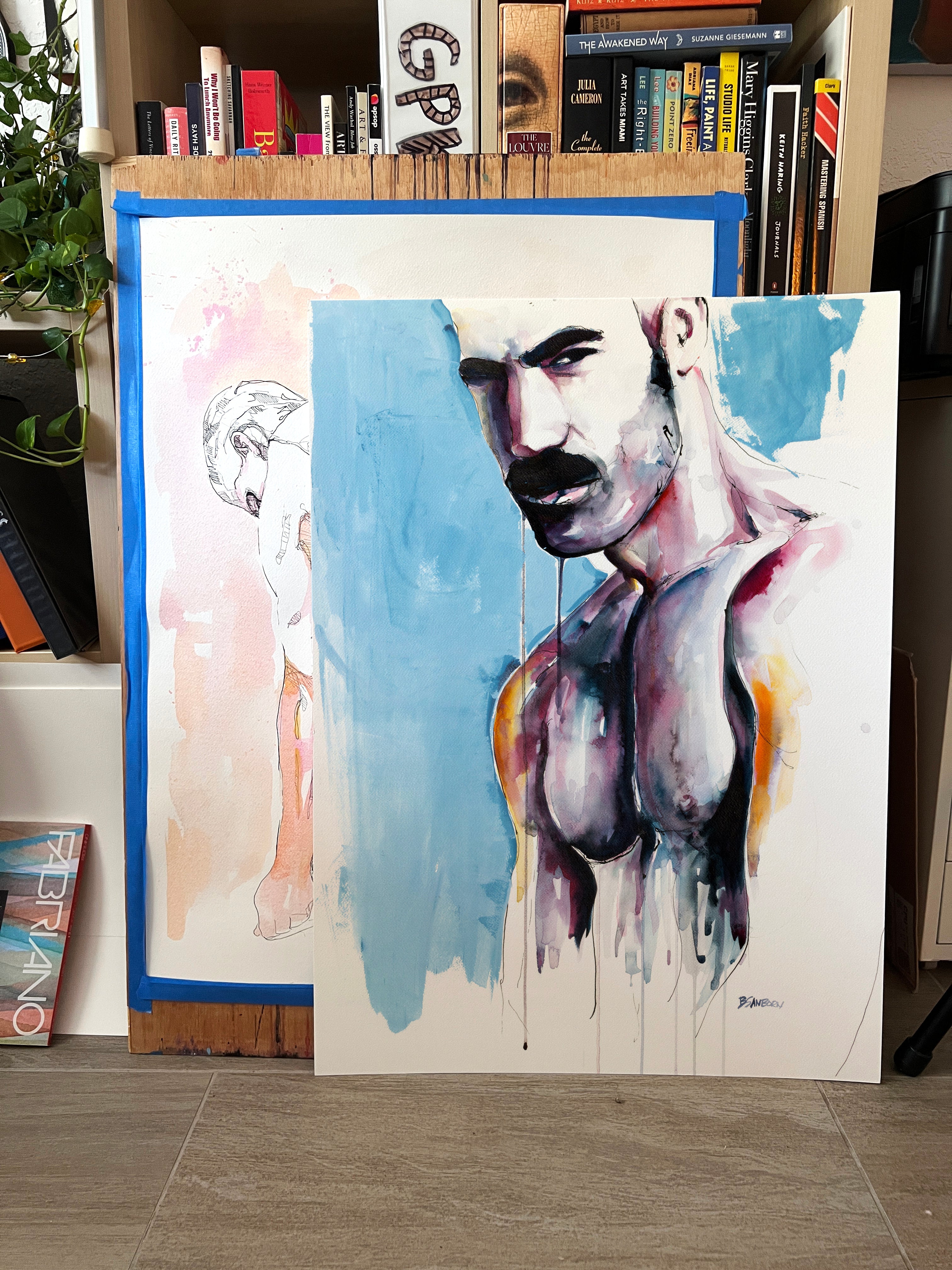 Upon Further Discussion – 22x30" Original Watercolor Artist Brenden Sanborn