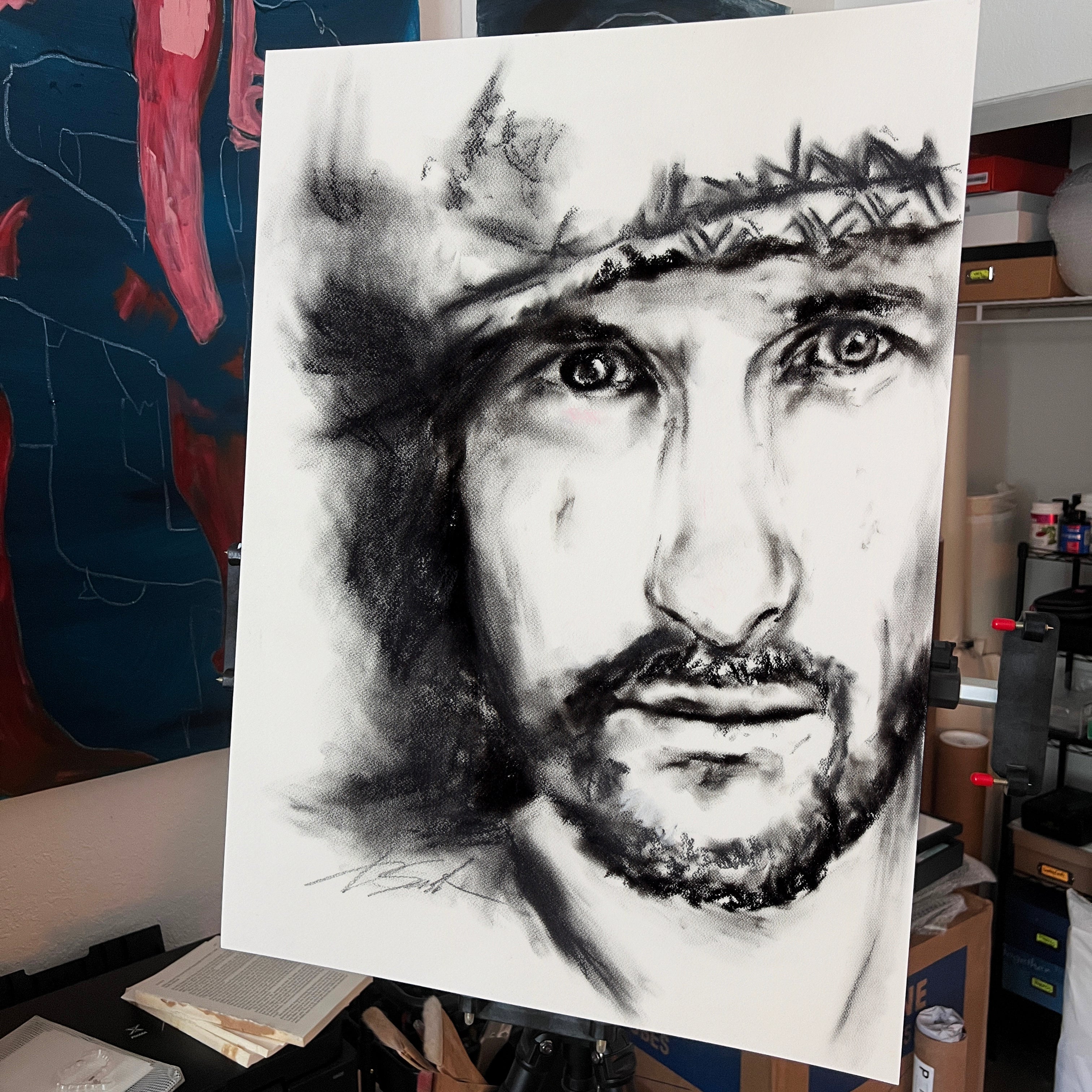 Where the Light Pauses – 22x30" Original Charcoal Artist Brenden Sanborn