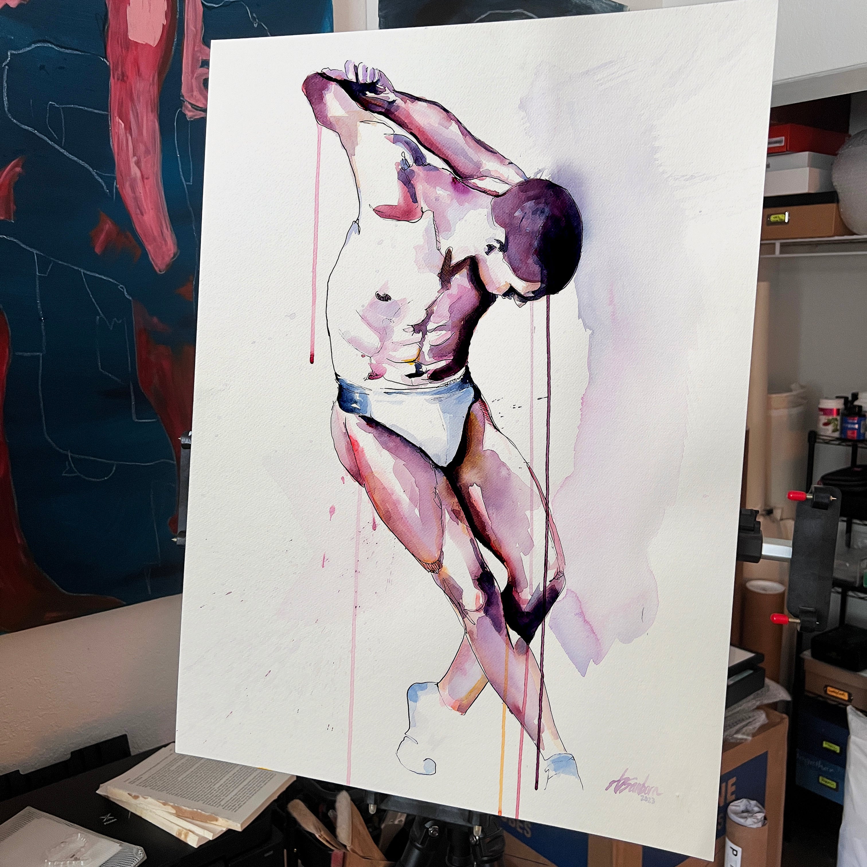 Grace in Tension – 22x30" Original Watercolor Artist Brenden Sanborn