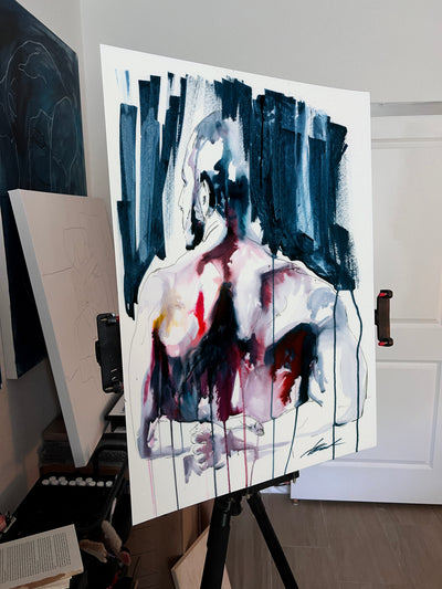 Echoes Beneath the Surface – 22x30" Original Watercolor Artist Brenden Sanborn
