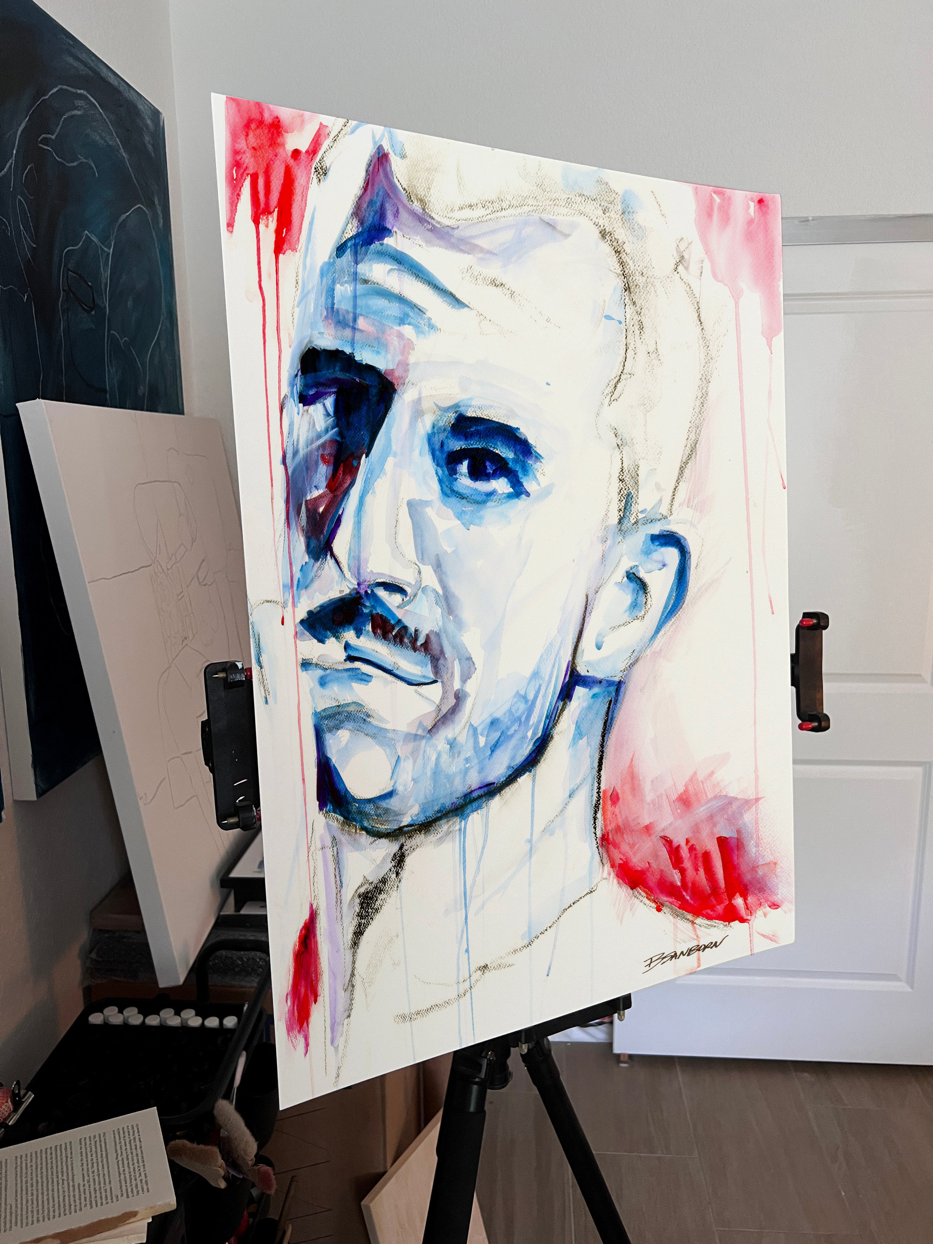 What He Doesn’t Say – 22x30" Original Watercolor Artist Brenden Sanborn