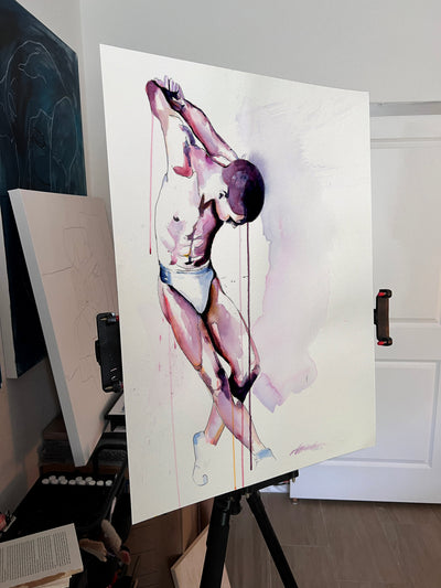 Grace in Tension – 22x30" Original Watercolor Artist Brenden Sanborn