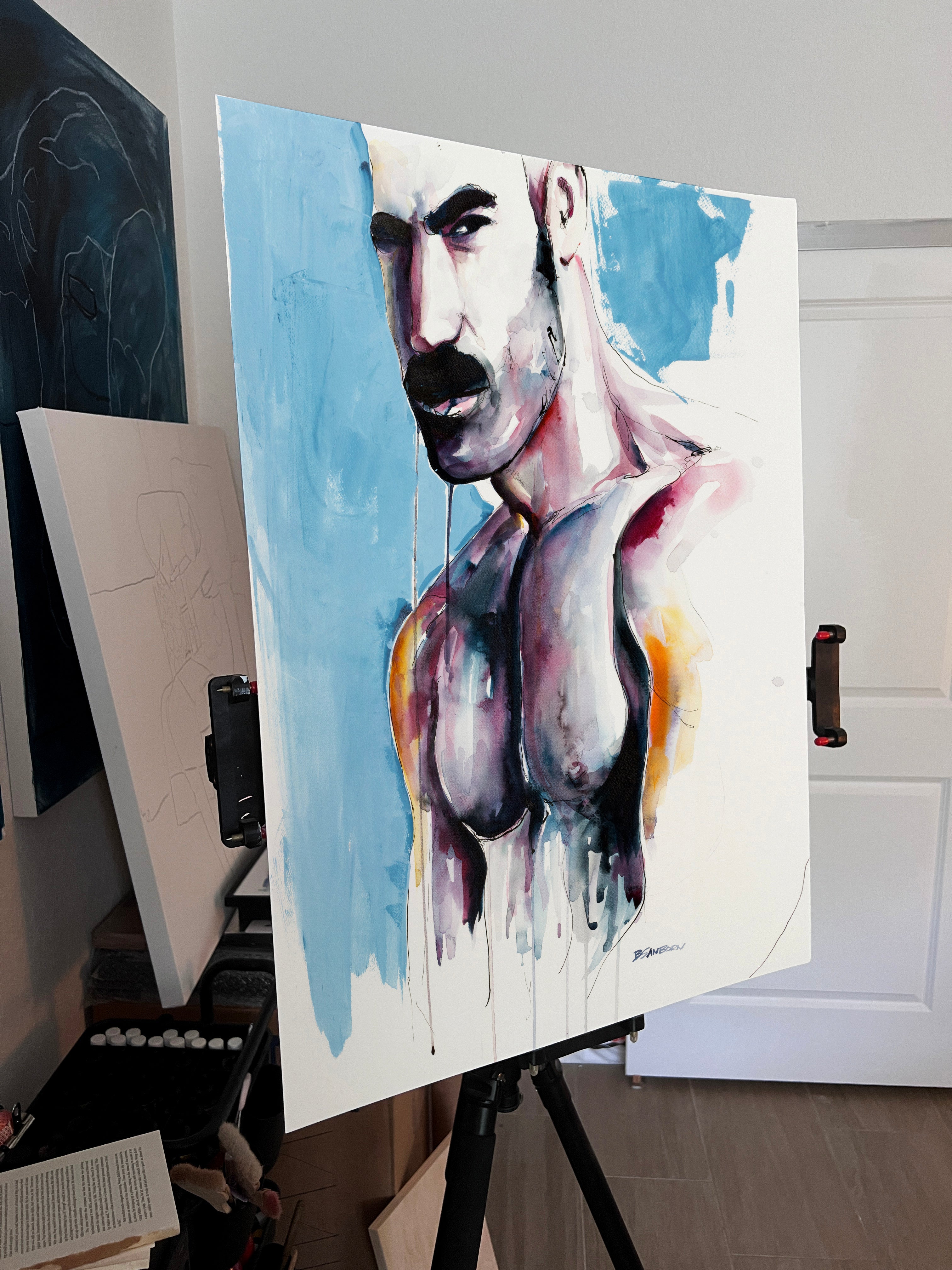 Upon Further Discussion – 22x30" Original Watercolor Artist Brenden Sanborn