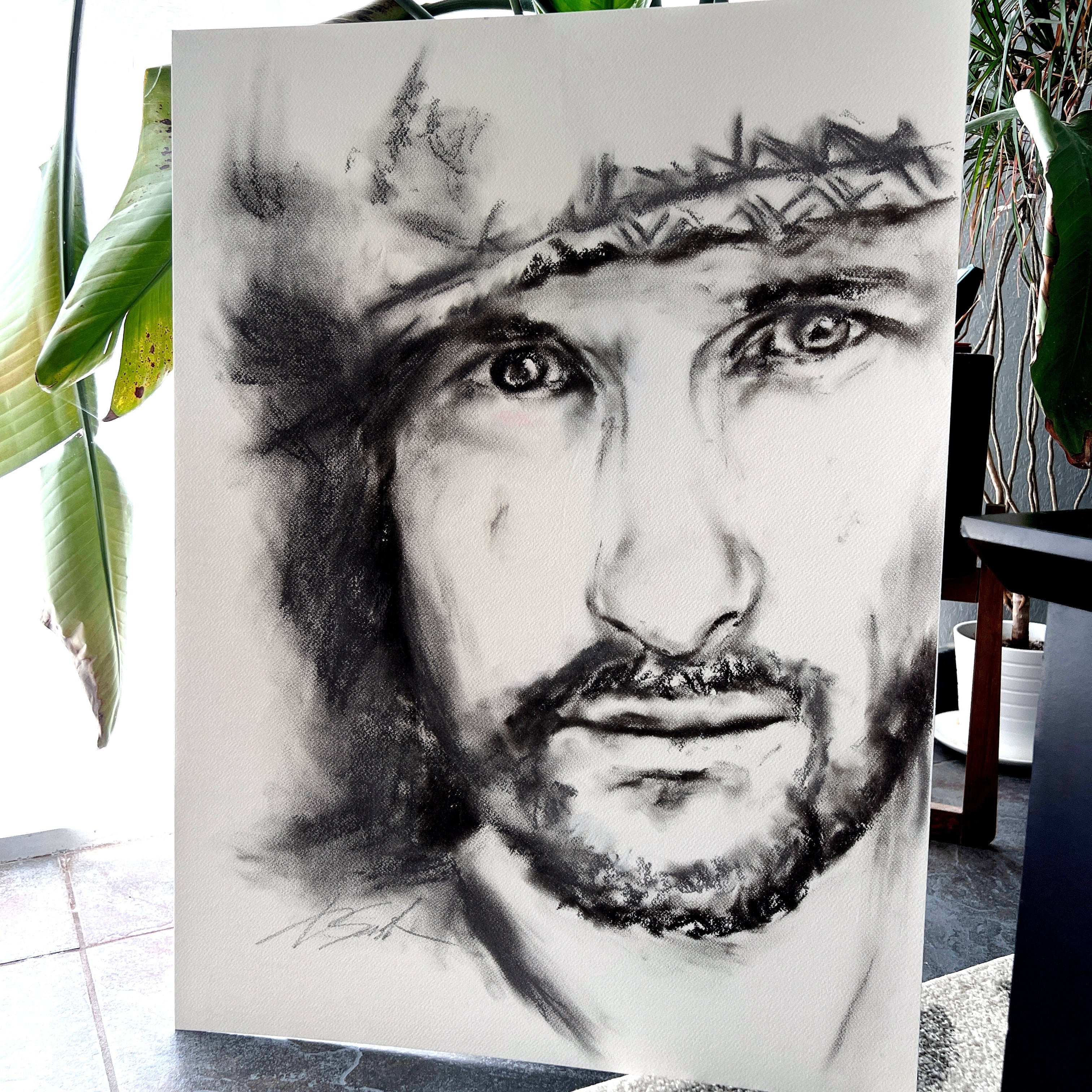 Where the Light Pauses – 22x30" Original Charcoal Artist Brenden Sanborn