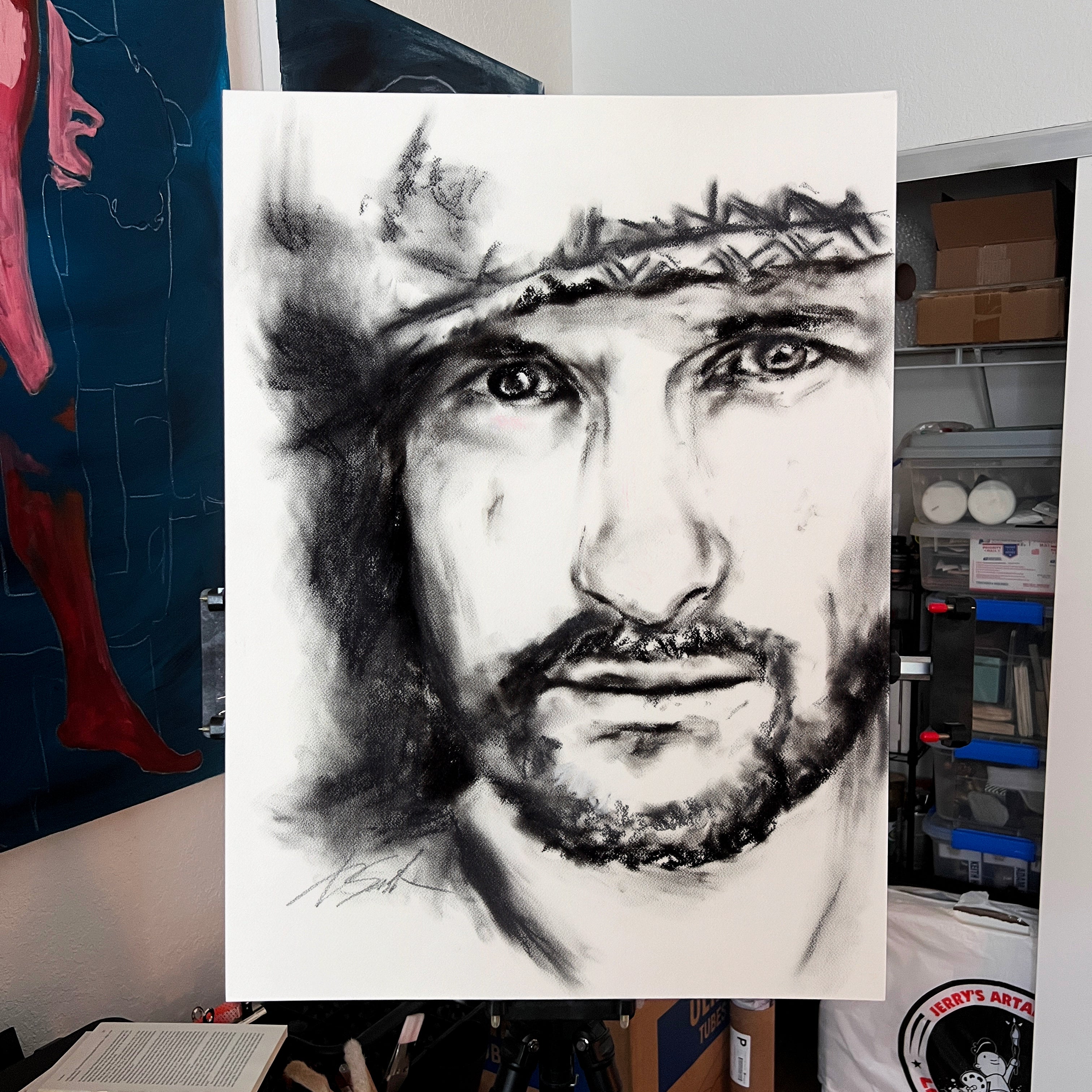 Where the Light Pauses – 22x30" Original Charcoal Artist Brenden Sanborn