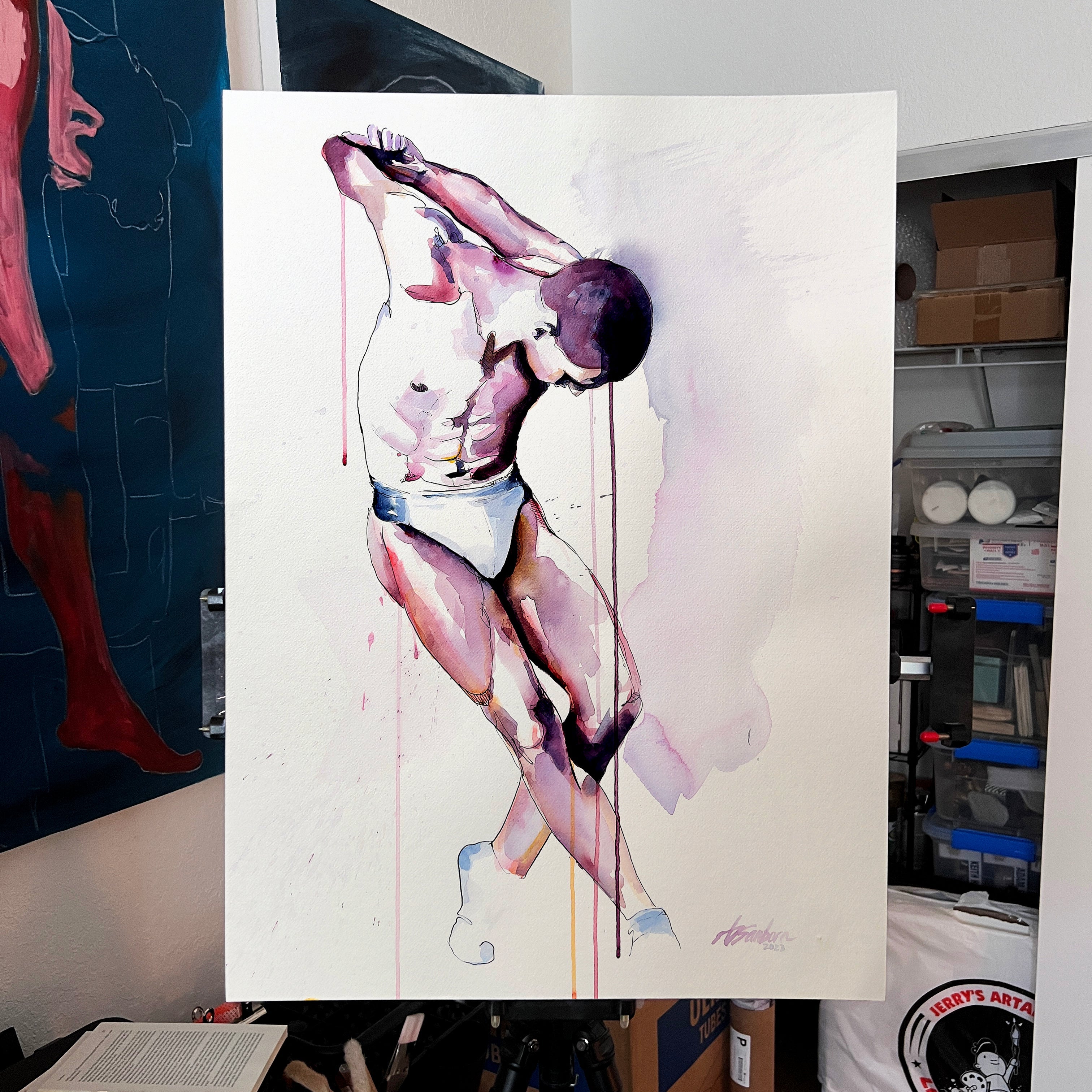 Grace in Tension – 22x30" Original Watercolor Artist Brenden Sanborn