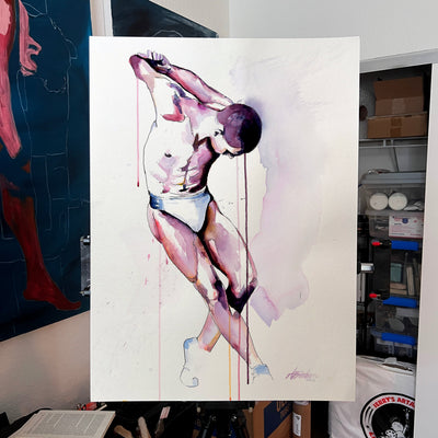 Grace in Tension – 22x30" Original Watercolor Artist Brenden Sanborn