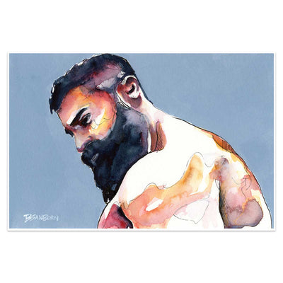 Titan's Respite - Black-Bearded Titan - 6x9" Original Painting Artist Brenden Sanborn