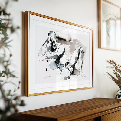 Resting Figure in Fluid Lines – Art Print Artist Brenden Sanborn
