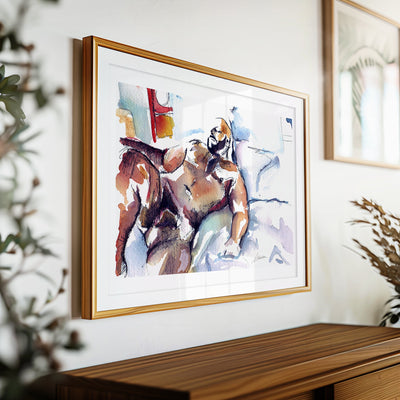 Bear Figure Reclining in Quiet Reverie - Art Print Artist Brenden Sanborn