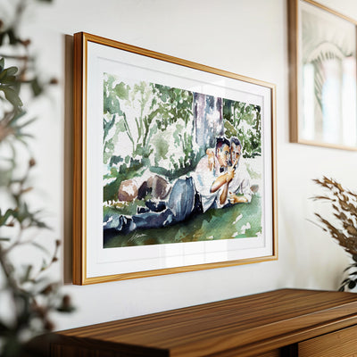 Sharing a Secret in the Shade - Art Print Artist Brenden Sanborn