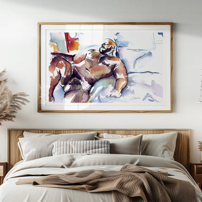 Bear Figure Reclining in Quiet Reverie - Art Print Artist Brenden Sanborn