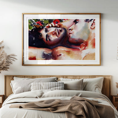 A Kiss That Lingers Beneath the Poppies – Art Print Artist Brenden Sanborn