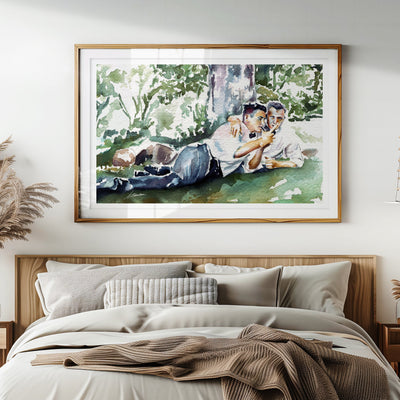 Sharing a Secret in the Shade - Art Print Artist Brenden Sanborn