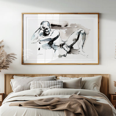 Resting Figure in Fluid Lines – Art Print Artist Brenden Sanborn