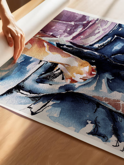 male figure art print Love at the Festival by Brenden Sanborn