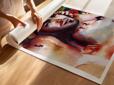 A Kiss That Lingers Beneath the Poppies – Art Print Artist Brenden Sanborn