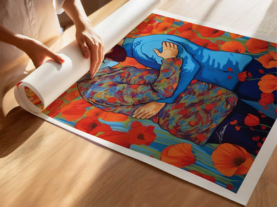 Two Men in Love Among Poppies – Art Print Artist Brenden Sanborn