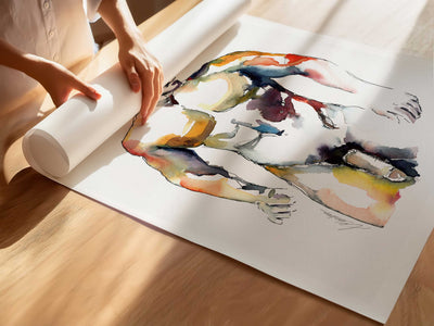 Standing Male Nude Looking Off to the Side - Art Print Artist Brenden Sanborn