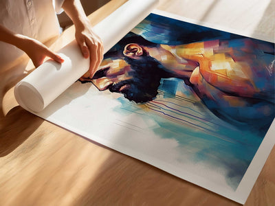 Bearded Male Figure in Thoughtful Profile - Art Print Artist Brenden Sanborn