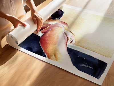 Lovers in a Bathtub Embracing the Moment - Art Print Artist Brenden Sanborn
