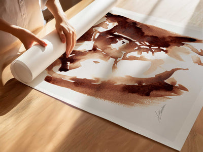 Abstract Male Nude in Instant Coffee Ink – Art Print Artist Brenden Sanborn