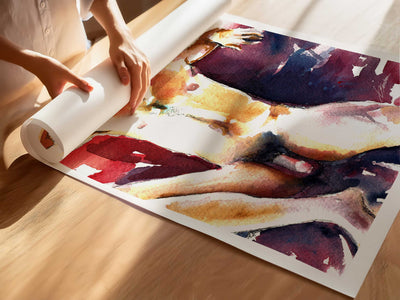 Reclining Male Nude with Strong Arms and Relaxed Expression - Art Print Artist Brenden Sanborn