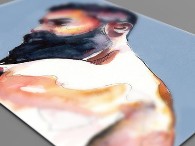 Titan's Respite - Black-Bearded Titan - 6x9" Original Painting Artist Brenden Sanborn