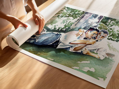 Sharing a Secret in the Shade - Art Print Artist Brenden Sanborn